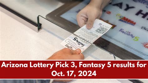 Arizona Lottery Pick 3, Fantasy 5 results for August 29, 2024.